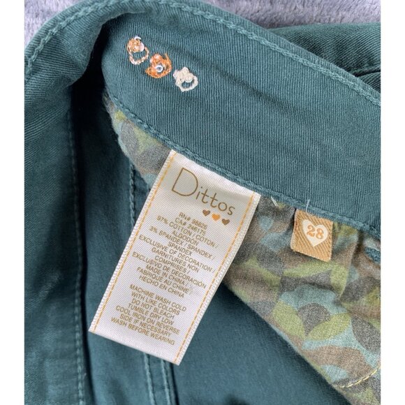 Dittos Mid Rise Skinny Jeans Women's Size 28 Green Stretch Pants Relaxed Casual - Picture 7 of 9